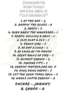 20th Anniversary Summer Tour Set Lists - Limited Edition